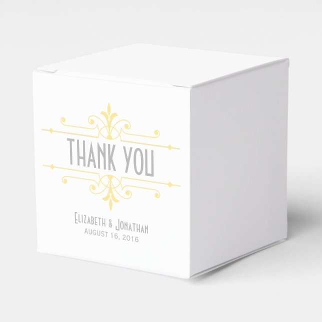 Yellow v2 Fancy Ornamental Favor Boxes (Front Side)
