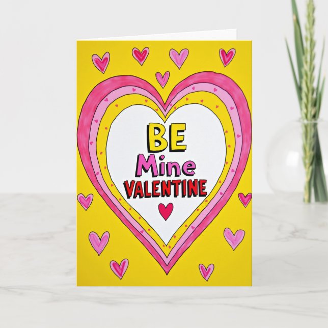 Yellow Valentines Day Card (Front)