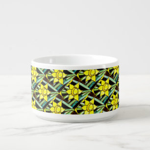 Yellow Valuable Flowers Pattern Bowl