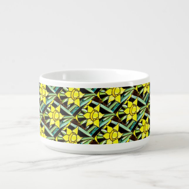 Yellow Valuable Flowers Pattern Bowl (Center)