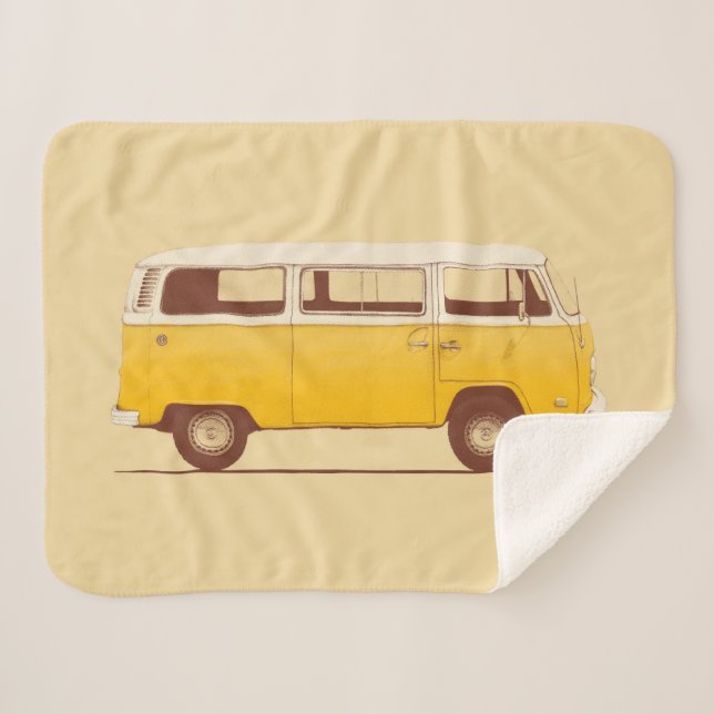Yellow Van | Florent Bodart Sherpa Blanket (Front (Horizontal))