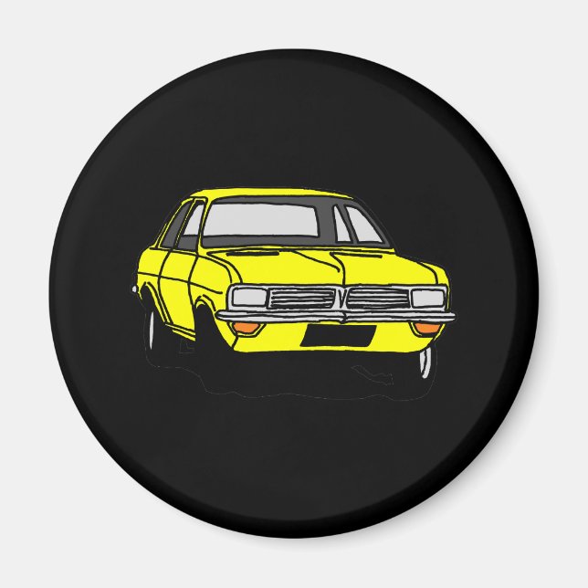 Yellow Vauxhall Viva HC Magnet (Front)