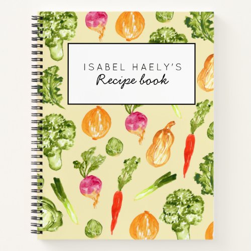 Yellow vegetable personalized recipe book