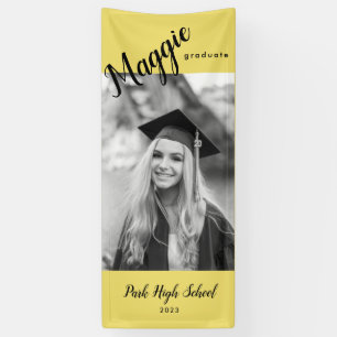 Yellow Vertical Photo Graduation Banner