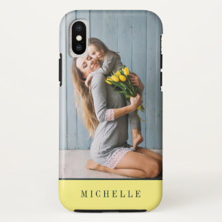 Yellow | Vertical photo monogram personalized iPhone XS Case