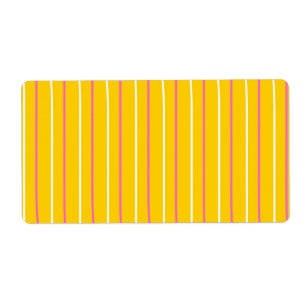 Yellow Vertical Stripe Pattern Label
