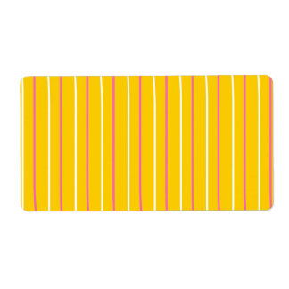 Yellow Vertical Stripe Pattern Label