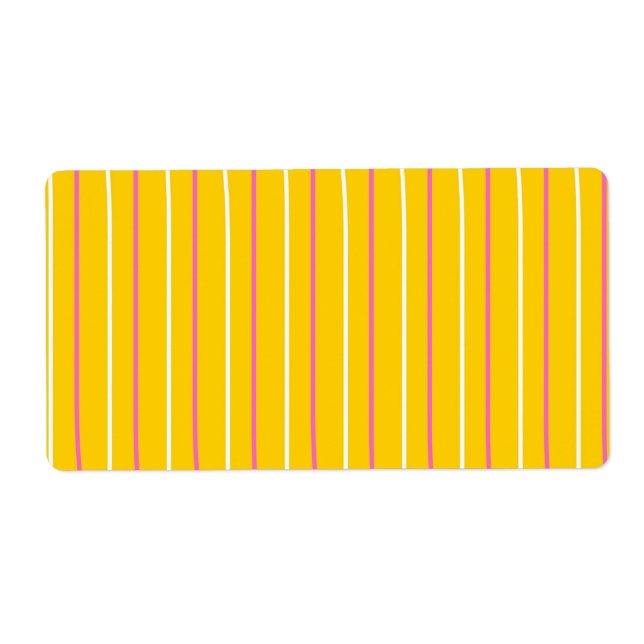 Yellow Vertical Stripe Pattern Label (Front)