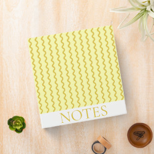 Yellow Vertical Wavy Stripe Elegant 3 Ring Binder