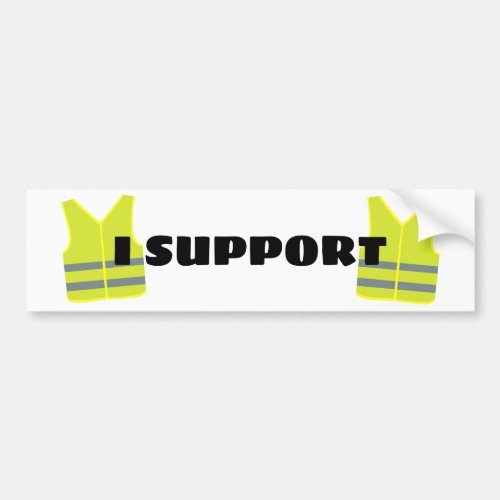 Yellow vest support design bumper sticker