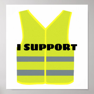 Yellow vest support design poster