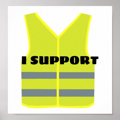 Yellow vest support design poster