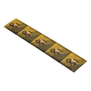 Yellow Vintage Convertible Car, Ruler