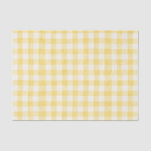 Yellow Vintage Fabric Stripes Checker Box Tissue Paper