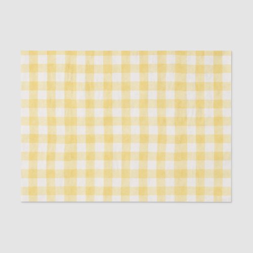 Yellow Vintage Fabric Stripes Checker Box Tissue Paper