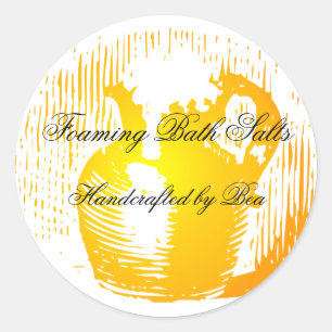 Yellow Vintage Jug Custom Soap Label Stickers