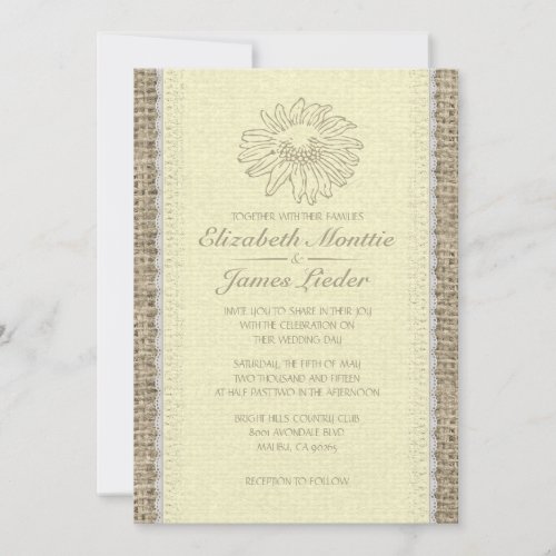Yellow Vintage Lace Wedding Invitations