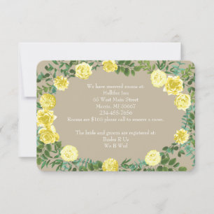 Yellow Vintage Rose Elegant Wedding Invitation