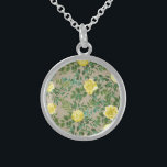 Yellow Vintage Rose Elegant Wedding Sterling Silver Necklace<br><div class="desc">Light Yellow Roses on a tan khaki background make for a beautiful vintage floral for your wedding day!  An elegant look for a spring wedding or summer garden event!</div>