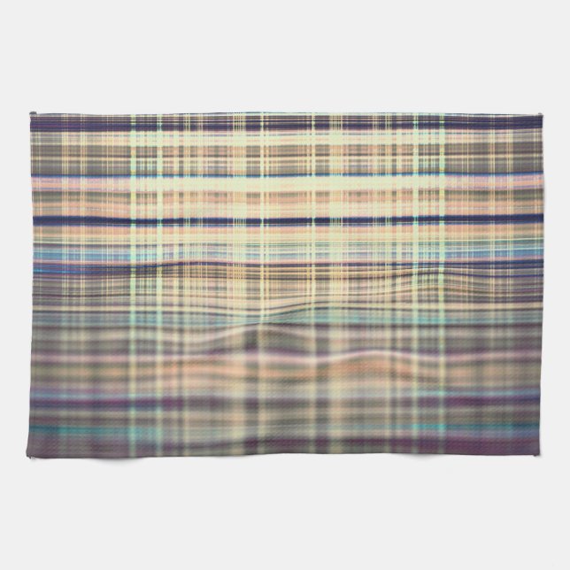 Yellow vintage rough stripes pattern kitchen towel (Horizontal)