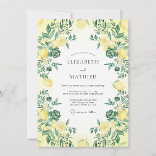 Yellow Vivid Citrus Summer Wedding Invitation