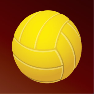 Yellow Volleyball Earthy Red Background Cutout