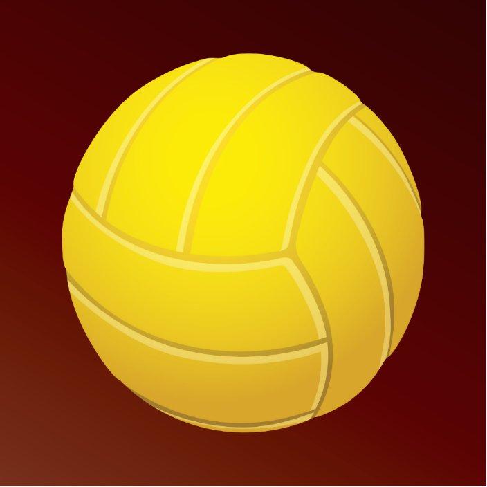Yellow Volleyball Earthy Red Background Cutout | Zazzle.com