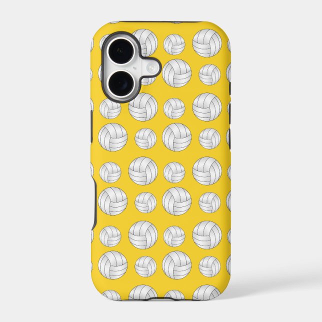 Yellow volleyballs pattern iphone case (Back)
