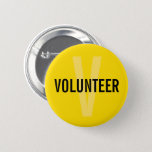 Yellow Volunteer Badge Button at Zazzle