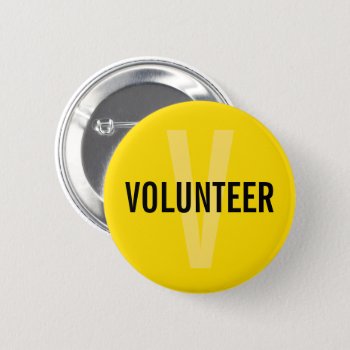 Yellow Volunteer Badge Button by chingchingstudio at Zazzle