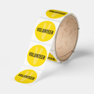 Yellow Volunteer Badge Classic Round Sticker