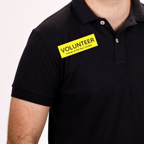 Yellow Volunteer Badge Name Tag
