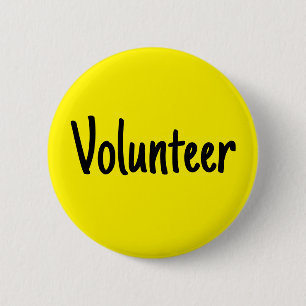 Yellow Volunteer Button