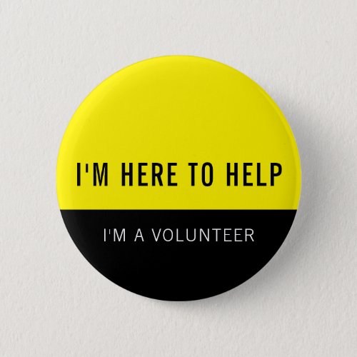 Yellow Volunteer Here To Help Button