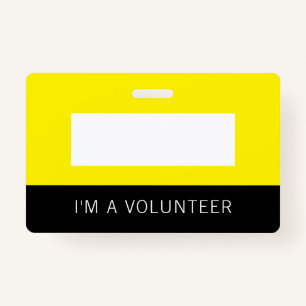 Yellow Volunteer Name Badge