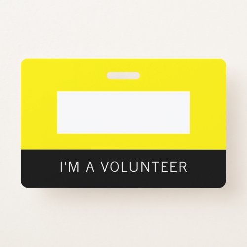 Yellow Volunteer Name Badge