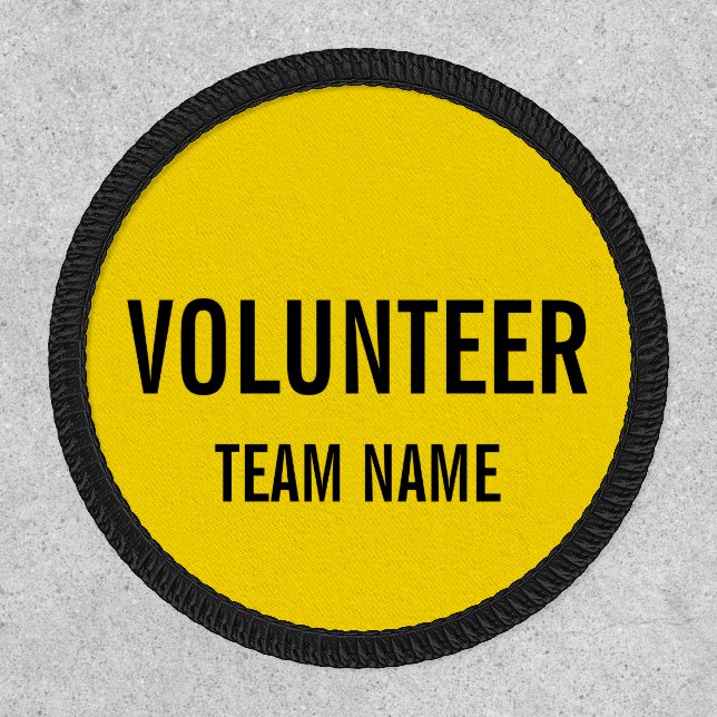 Yellow Volunteer Patch with Custom Team Name (Front)