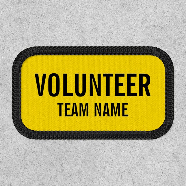 Yellow Volunteer Patch with Custom Team Name (Front)