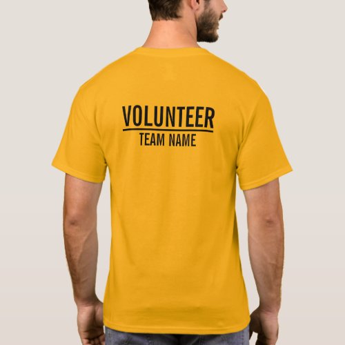 Yellow Volunteer with Custom Team Name T_Shirt