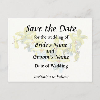 Yellow Vuylstekeara Orchids Heart Announcement Postcard