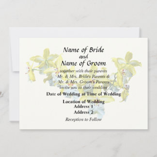 Yellow Vuylstekeara Orchids Heart Invitation