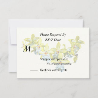 Yellow Vuylstekeara Orchids Heart RSVP Card