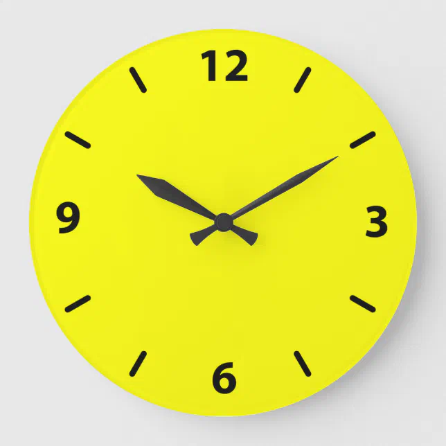 Yellow Wall Clock with Black Numbers Zazzle