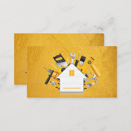 Yellow Wall Texture  Home Repair Tools Business Card