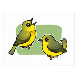 Yellow Warbler Pair Postcard