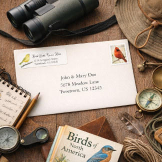 Yellow Warbler Singing Bird Watcher Gift Label