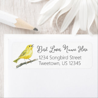 Yellow Warbler Singing Bird Watcher Gift Label