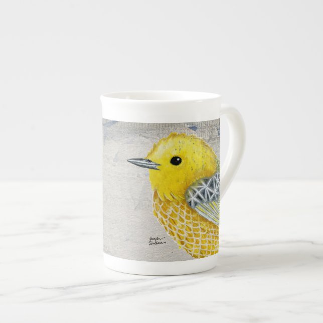 Yellow Warbler Tilly Vintage Bone China Mug (Front Right)