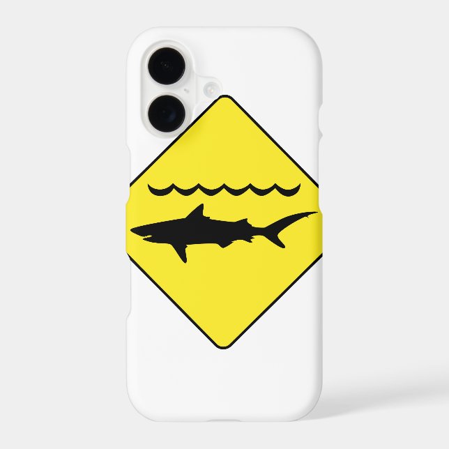 Yellow 'warning sharks' sign Case-Mate iPhone case (Back)