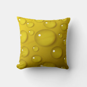 Yellow Water Drop Background Throw Pillow